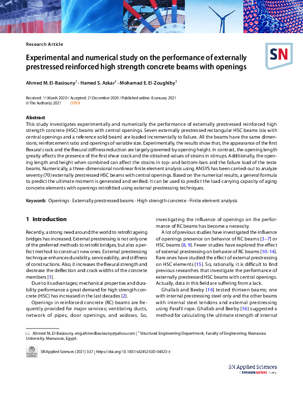 (PDF) Experimental and numerical study on the performance of externally ...
