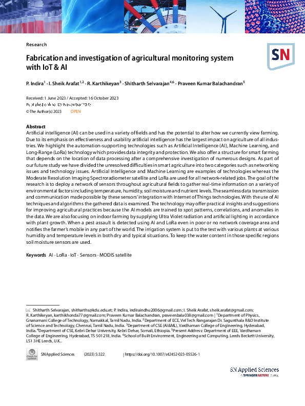 (PDF) Fabrication and investigation of agricultural monitoring system ...