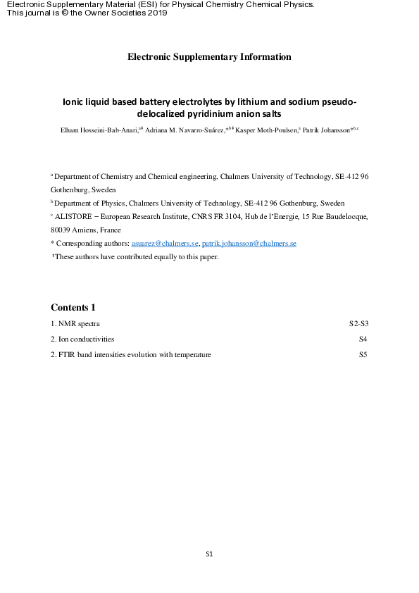 (PDF) Ionic liquid based battery electrolytes using lithium and sodium ...