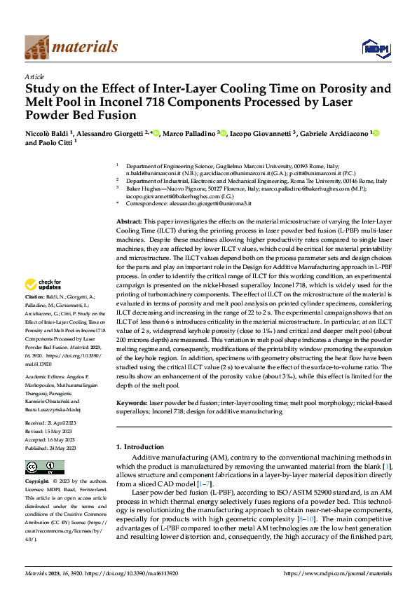 (PDF) Study on the Effect of Inter-Layer Cooling Time on Porosity and ...