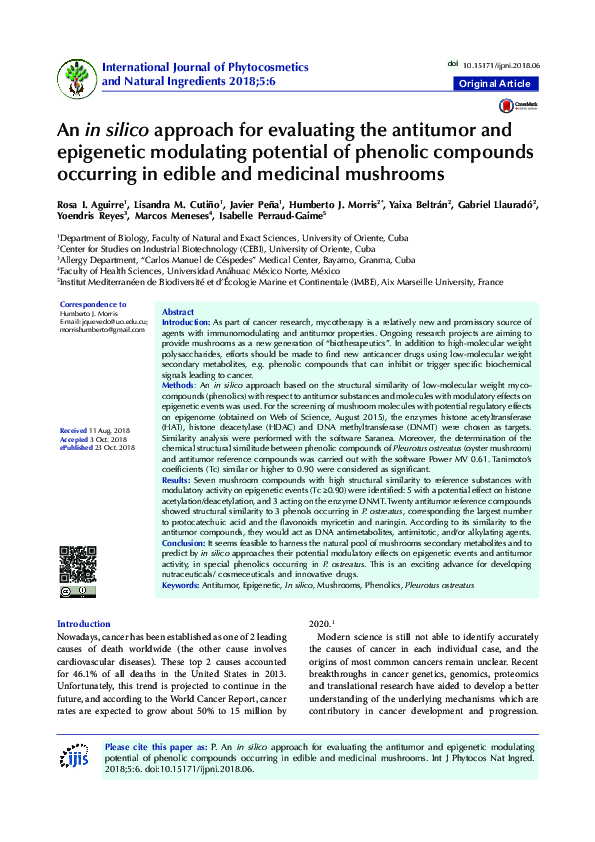 (PDF) An in silico approach for evaluating the antitumor and epigenetic ...