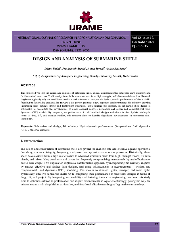 (PDF) DESIGN AND ANALYSIS OF SUBMARINE SHELL