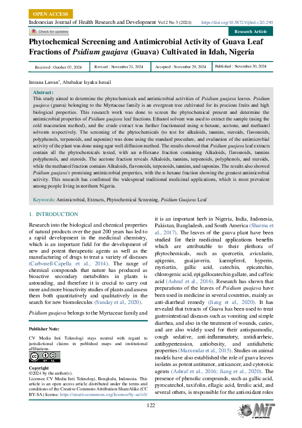 (PDF) Phytochemical Screening and Antimicrobial Activity of Guava Leaf ...