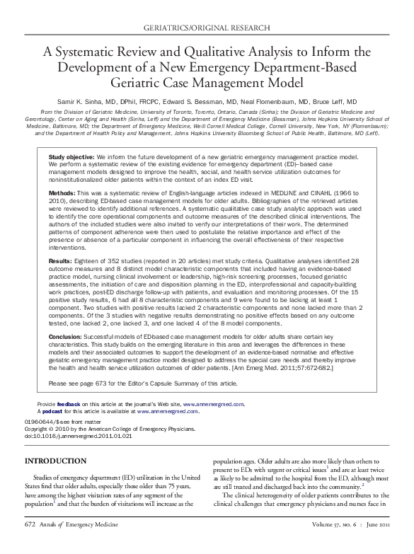 (PDF) A Systematic Review and Qualitative Analysis to Inform the ...