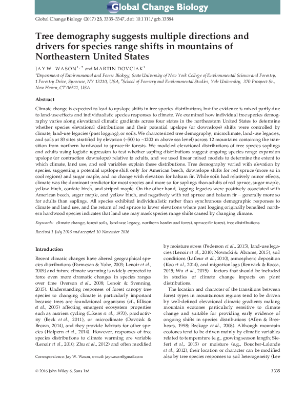 (PDF) Tree demography suggests multiple directions and drivers for ...