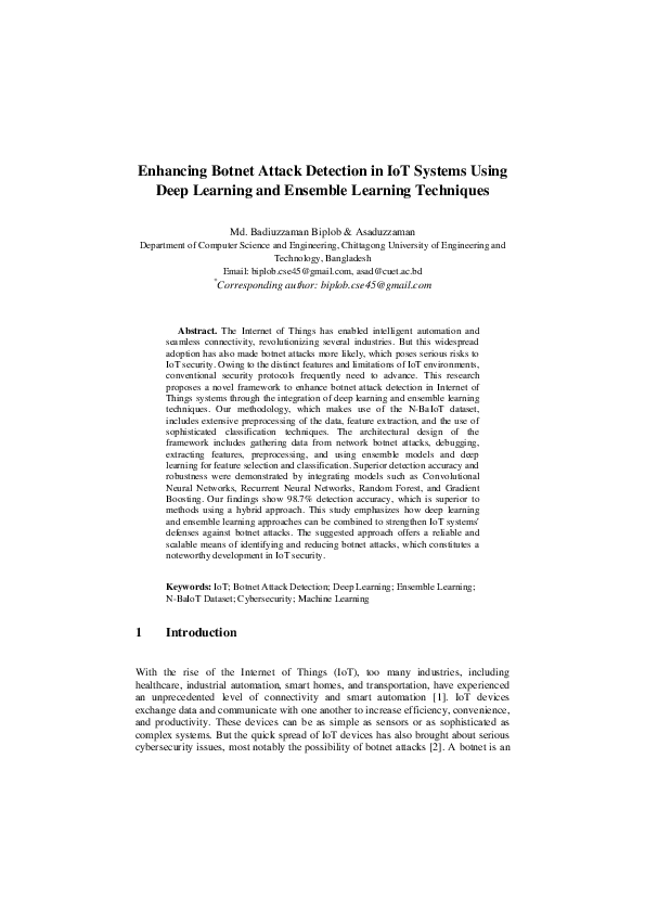 (PDF) Enhancing Botnet Attack Detection in IoT Systems Using Deep ...