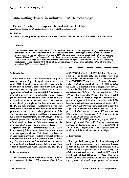 (PDF) Light-emitting devices in industrial CMOS technology