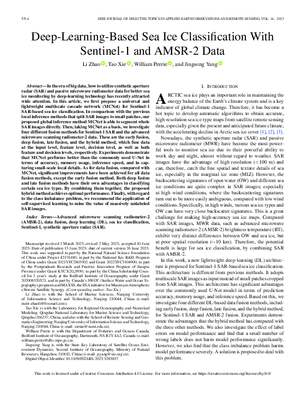 (PDF) Deep Learning-Based Sea Ice Classification with Sentinel-1 and ...