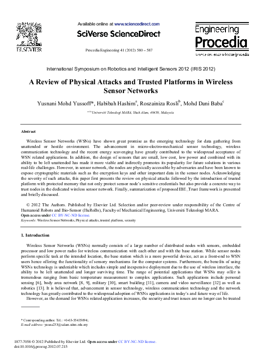 (PDF) A Review of Physical Attacks and Trusted Platforms in Wireless ...