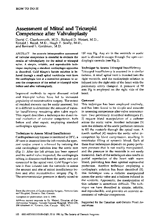 (PDF) Assessment of Mitral and Tricuspid Competence after Valvuloplasty