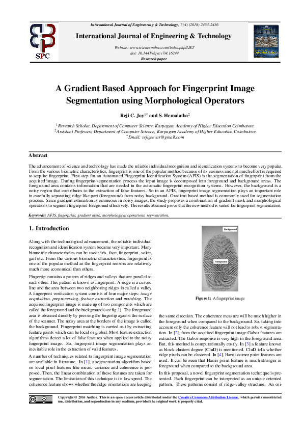 (PDF) A Gradient Based Approach for Fingerprint Image Segmentation ...