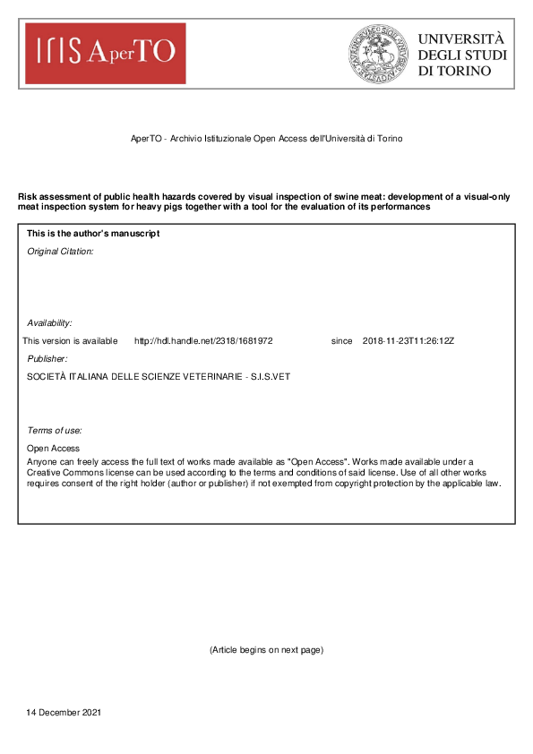 (PDF) Risk assessment of public health hazards covered by visual ...