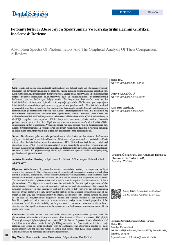 (PDF) Absorption Spectra of Photoinitiators and the Graphical Analysis ...