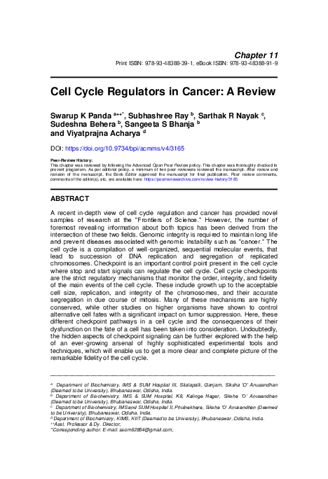 (PDF) Cell Cycle Regulators in Cancer: A Review