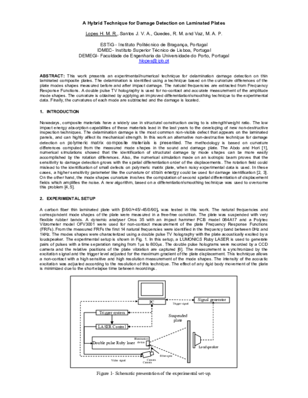 (PDF) A hybrid technique for damage detection on laminated plates