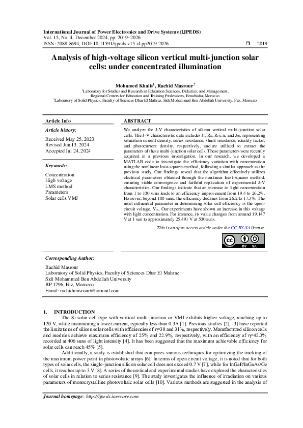 (PDF) Analysis of high-voltage silicon vertical multi-junction solar ...
