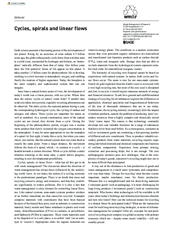 (PDF) Cycles, spirals and linear flows