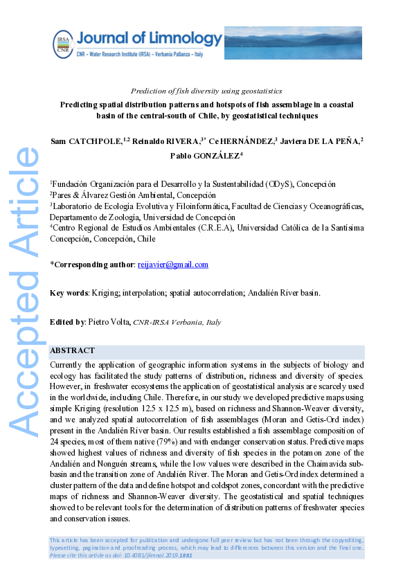 (PDF) Predicting spatial distribution patterns and hotspots of fish ...