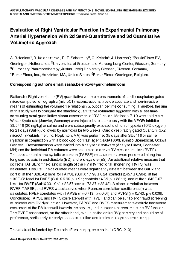 (PDF) Evaluation of Right Ventricular Function in Experimental ...