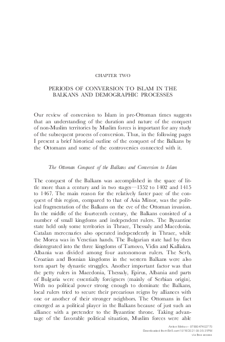(PDF) Periods of Conversion to Islam in the Balkans and Demographic ...