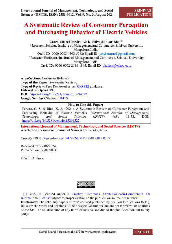 (PDF) A Systematic Review of Consumer Perception and Purchasing ...