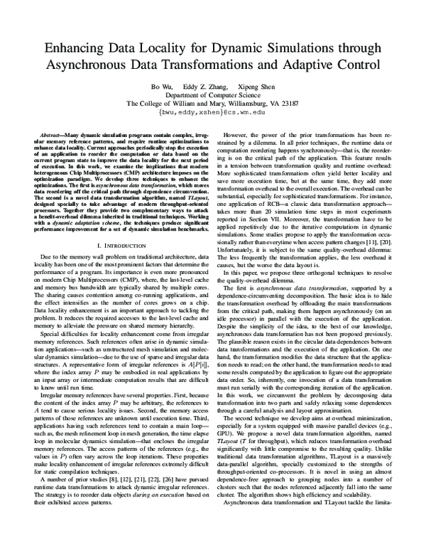 (PDF) Enhancing Data Locality for Dynamic Simulations through ...