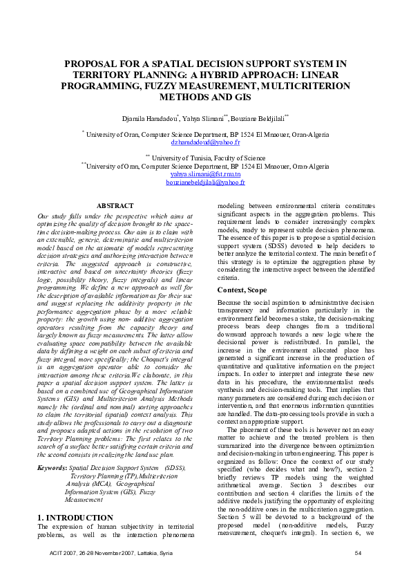 (PDF) Proposal for a Spatial Decision Support System in Territory ...
