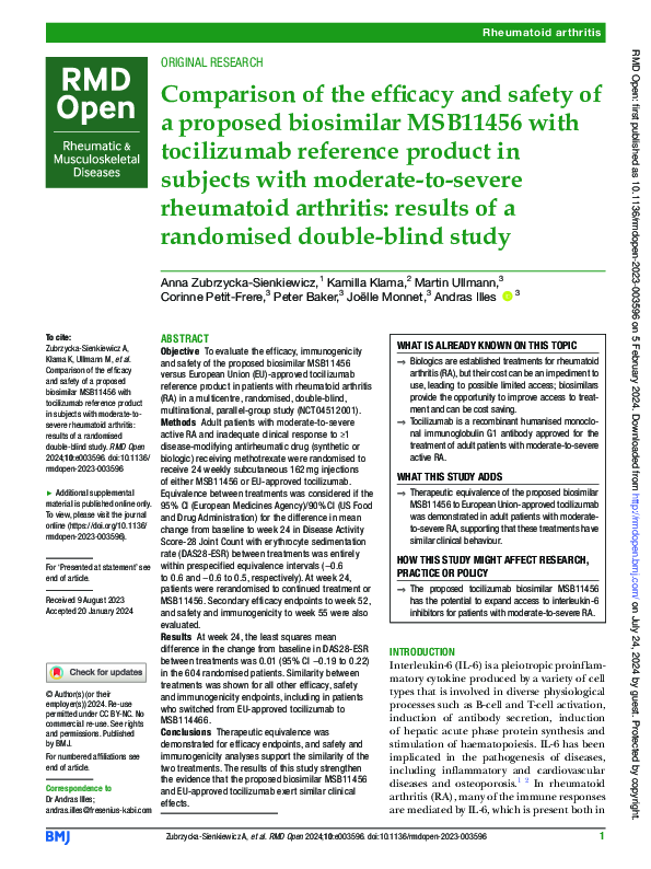 (PDF) Comparison of the efficacy and safety of a proposed biosimilar ...