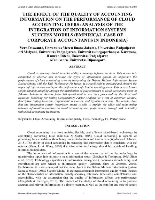 (PDF) The Effect of the Quality of Accounting Information on the ...