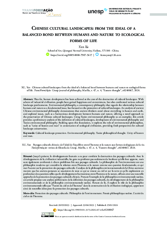 (PDF) Chinese cultural landscapes: from the ideal of a balanced bond ...
