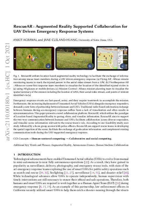(PDF) RescueAR: Augmented Reality Supported Collaboration for UAV ...