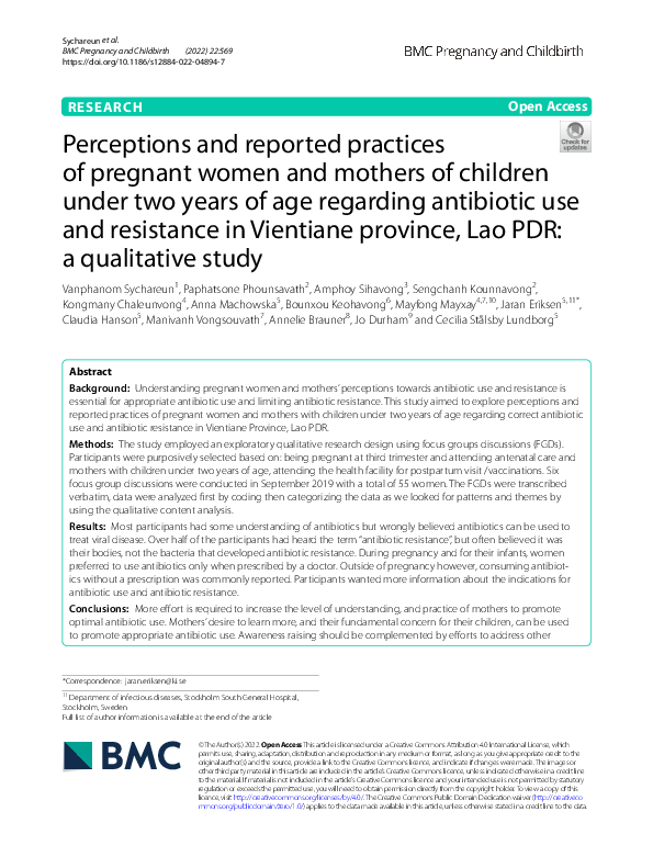 (PDF) Perceptions and reported practices of pregnant women and mothers ...