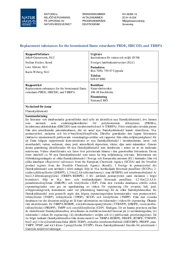 (PDF) Replacement substances for the brominated flame retardants PBDE ...