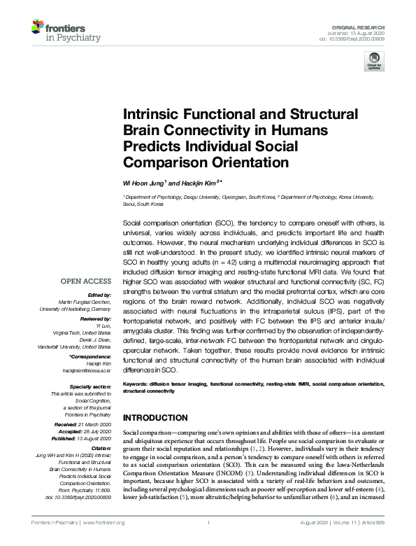 (PDF) Intrinsic Functional and Structural Brain Connectivity in Humans ...