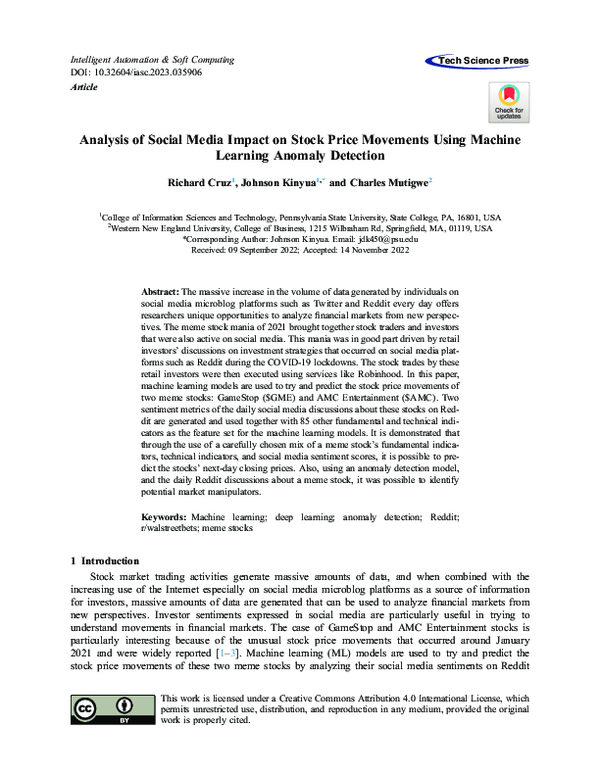 (PDF) Analysis of Social Media Impact on Stock Price Movements Using ...