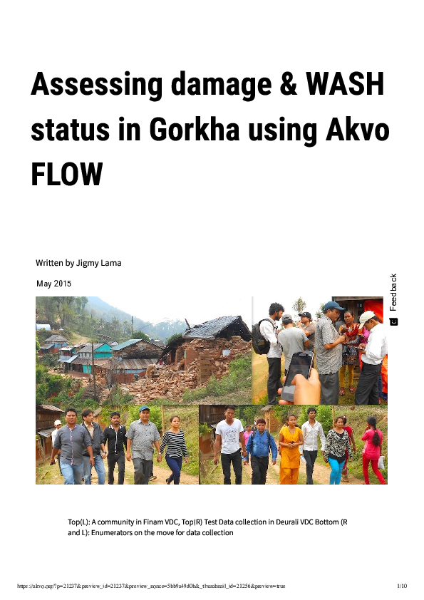 (PDF) Assessing damage wash status in gorkha using akvo flow - akvo ...
