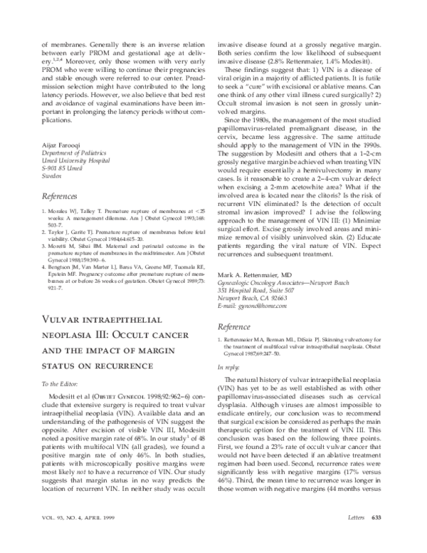 (PDF) Vulvar Intraepithelial Neoplasia III
