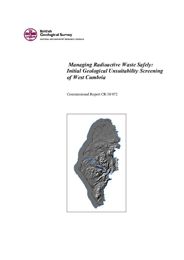 (PDF) Managing radioactive waste safely: initial geological ...