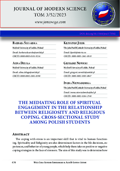 (PDF) The mediating role of spiritual engagement in the relationship ...