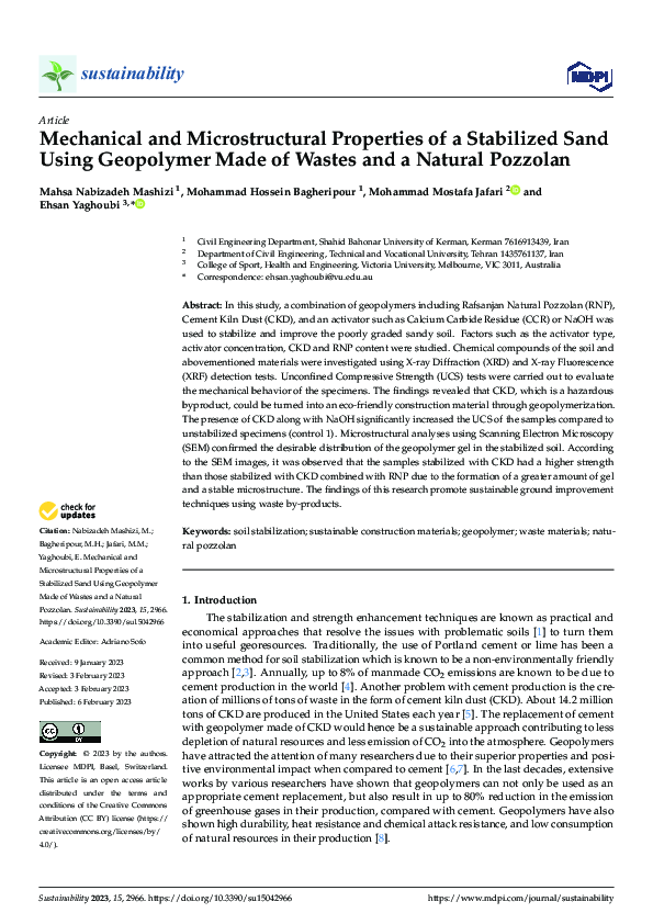 (PDF) Mechanical and Microstructural Properties of a Stabilized Sand ...