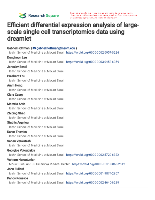(PDF) Efficient differential expression analysis of large-scale single ...