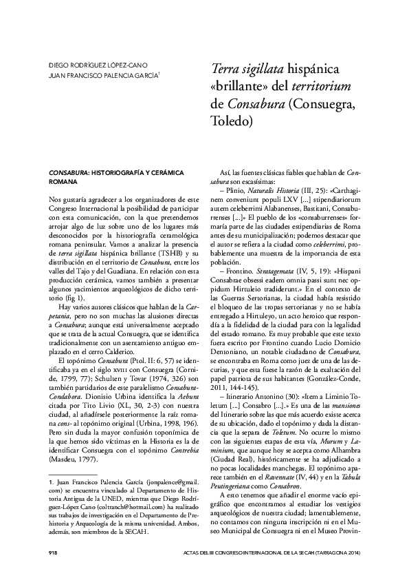 (PDF) Terra sigillata hispánica "brillante" del territorium de ...