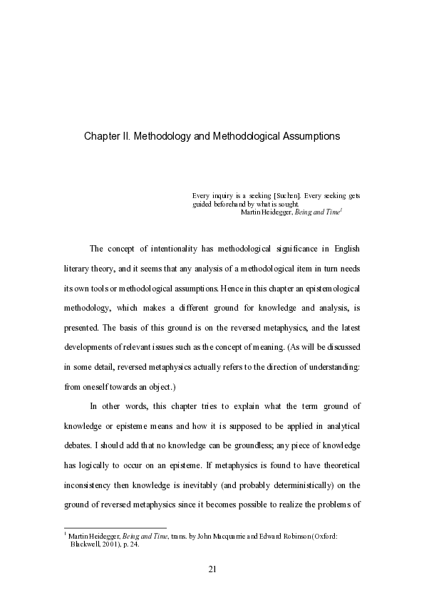 (PDF) Chapter II. Methodology and Methodological Assumptions