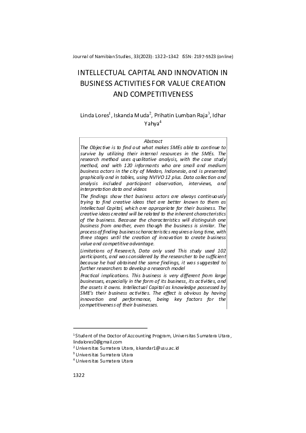 (PDF) Intellectual Capital and Innovation in Business Activities for ...