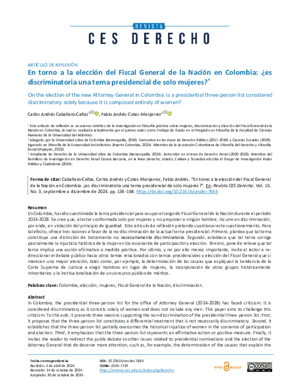 (PDF) En torno a la elección del Fiscal General de la Nación en ...