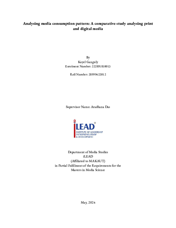 (PDF) Analysing media consumption pattern: A comparative study ...