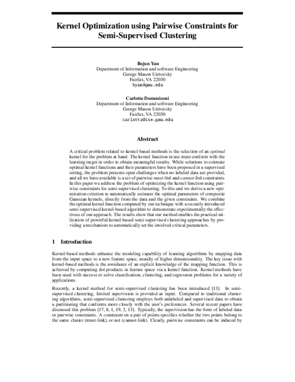 (PDF) Kernel optimization using pairwise constraints for semi ...