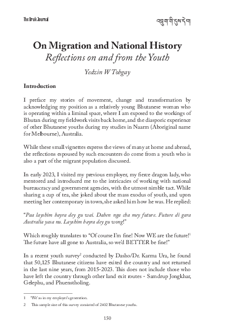 (PDF) On Migration and National History Reflections on and from the Youth