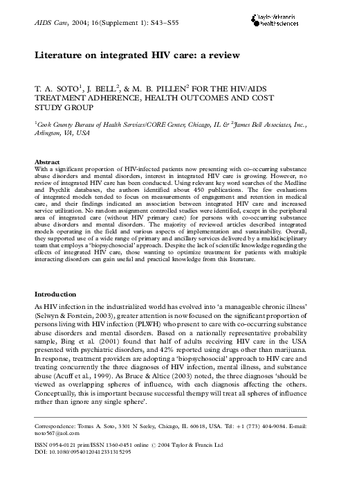 (PDF) Literature on integrated HIV care: a review