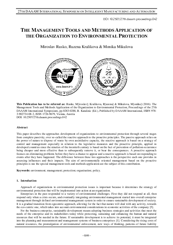 (PDF) The Management Tools and Methods Application of the Organization ...